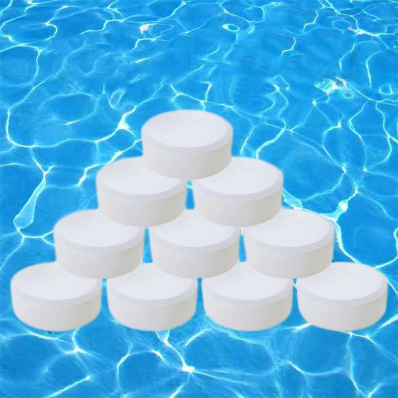 50Pcs/Bottle Swimming Pool Cleaning Tablet Chlorine Bromine Tablets Cleaner Swimming Spa Household Cleaning Supplies