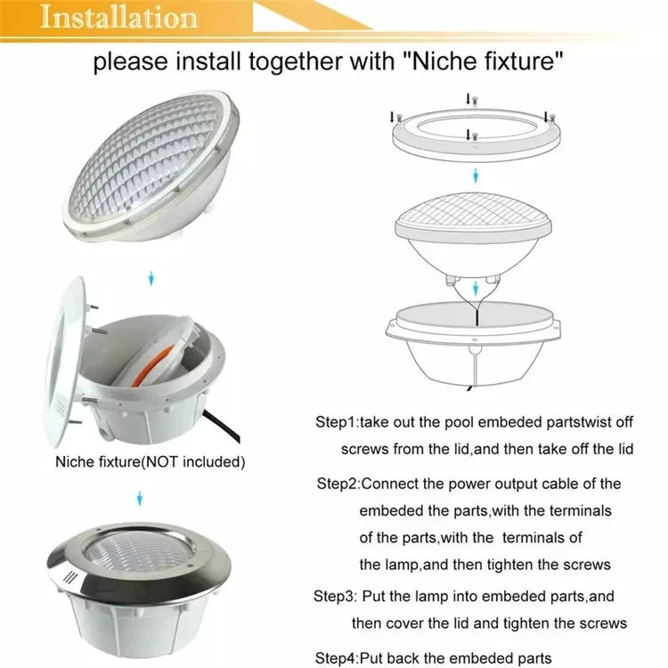 Pool headlights 18W 36W 54W par56 led 12Vac RGB focos led para piscinas warm white cold white