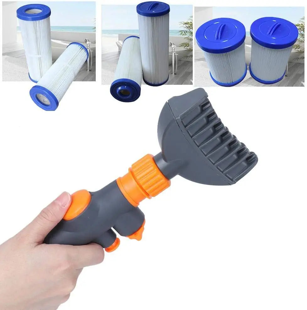 Filter Jet Cleaner Pool Hot Tub Spa Water Wand Cartridge Hand Held Cleaning Brush WIth US Connector