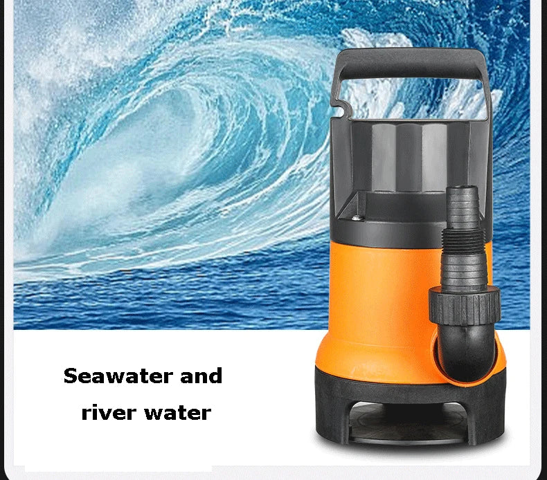 7500L/H Utility Thermoplastic Electric Portable Transfer Pool Pond Draining Sump Pump 550/750W Submersible Water Pump