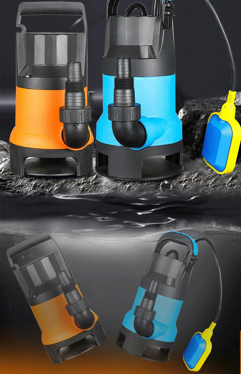 7500L/H Utility Thermoplastic Electric Portable Transfer Pool Pond Draining Sump Pump 550/750W Submersible Water Pump