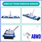 WD-Pool Cleaning Accessory Set- Vacuum Head Featuring Side Brushes, Wheels, Swivel Handle And Hose Connection