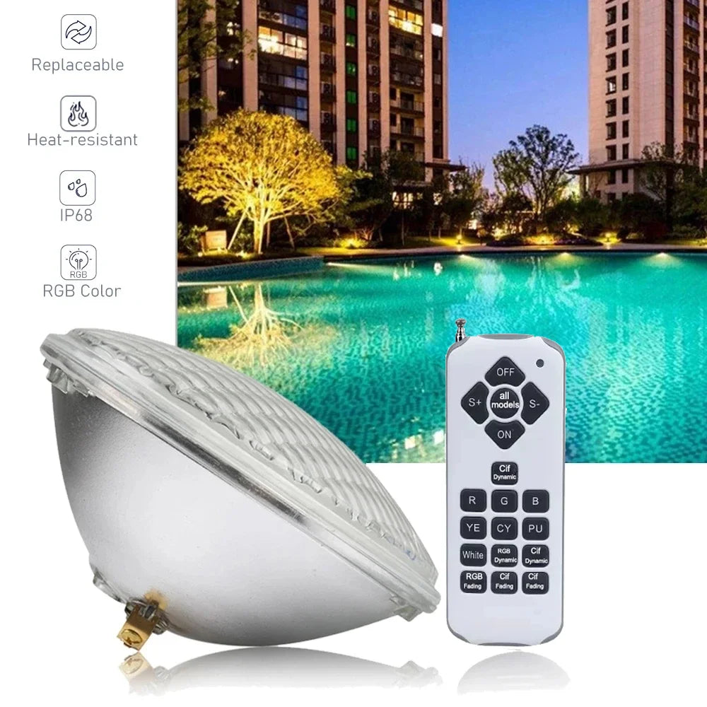 Pool headlights 18W 36W 54W par56 led 12Vac RGB focos led para piscinas warm white cold white