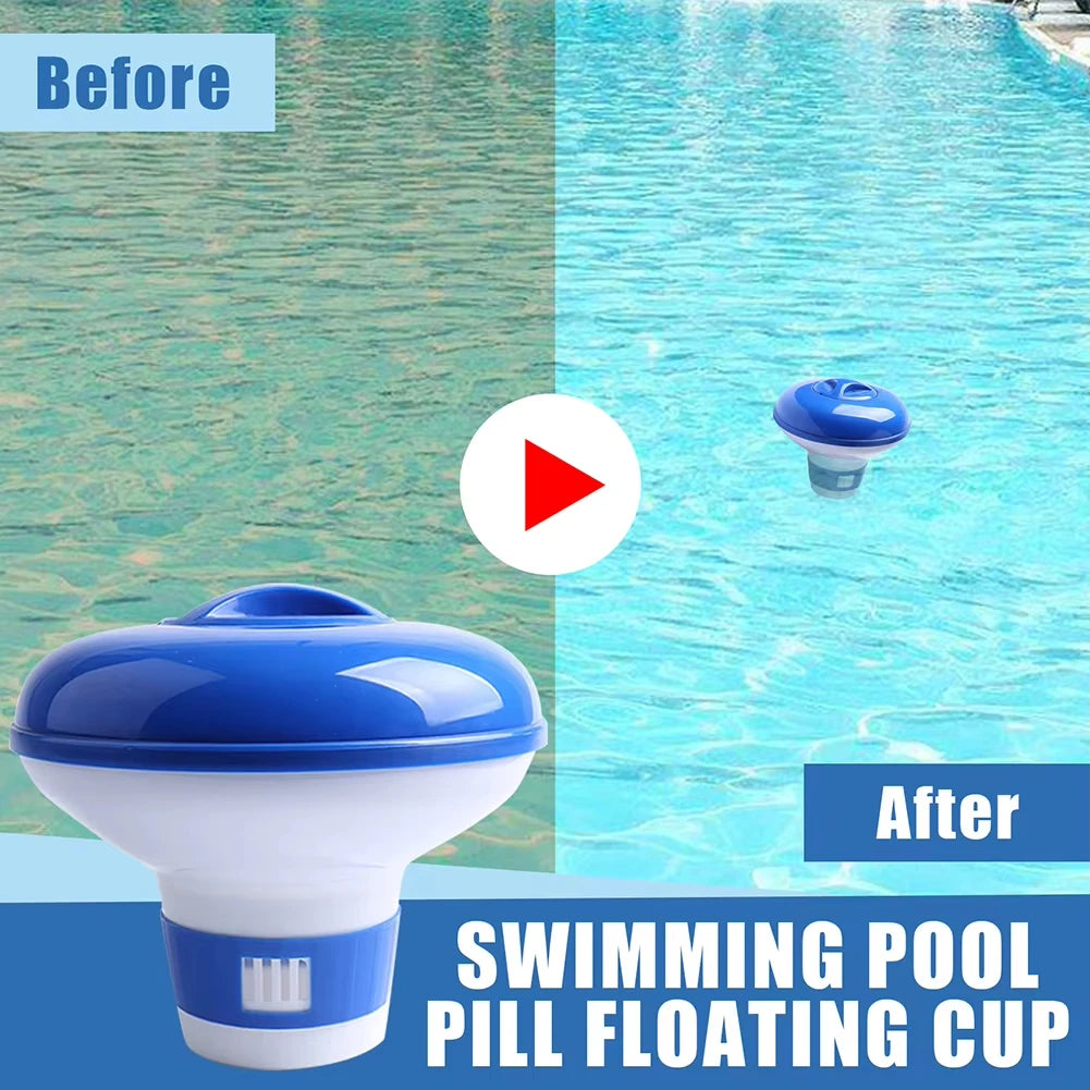 Pool Automatic Chlorine Tablet Dispenser Swimming Pool Cleaning Pill Disinfecting Box Floating Chlorine Dispenser Clean Tool