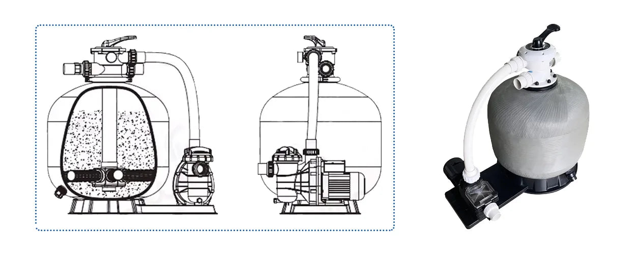 Combined Pool Filters Pumps High Efficiency Water Filtration System For Clear And Healthy Swimming Water