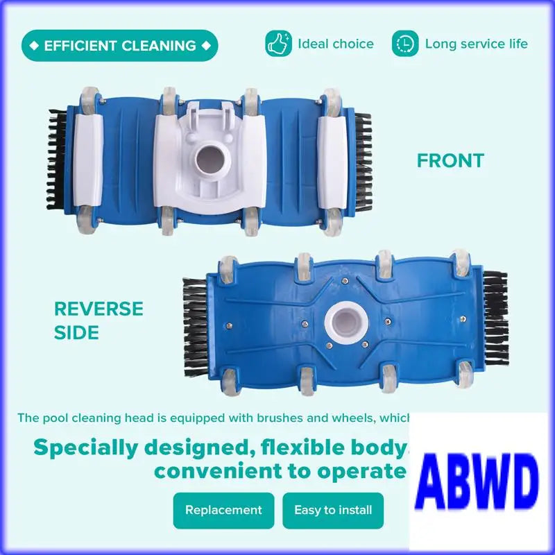 WD-Pool Cleaning Accessory Set- Vacuum Head Featuring Side Brushes, Wheels, Swivel Handle And Hose Connection