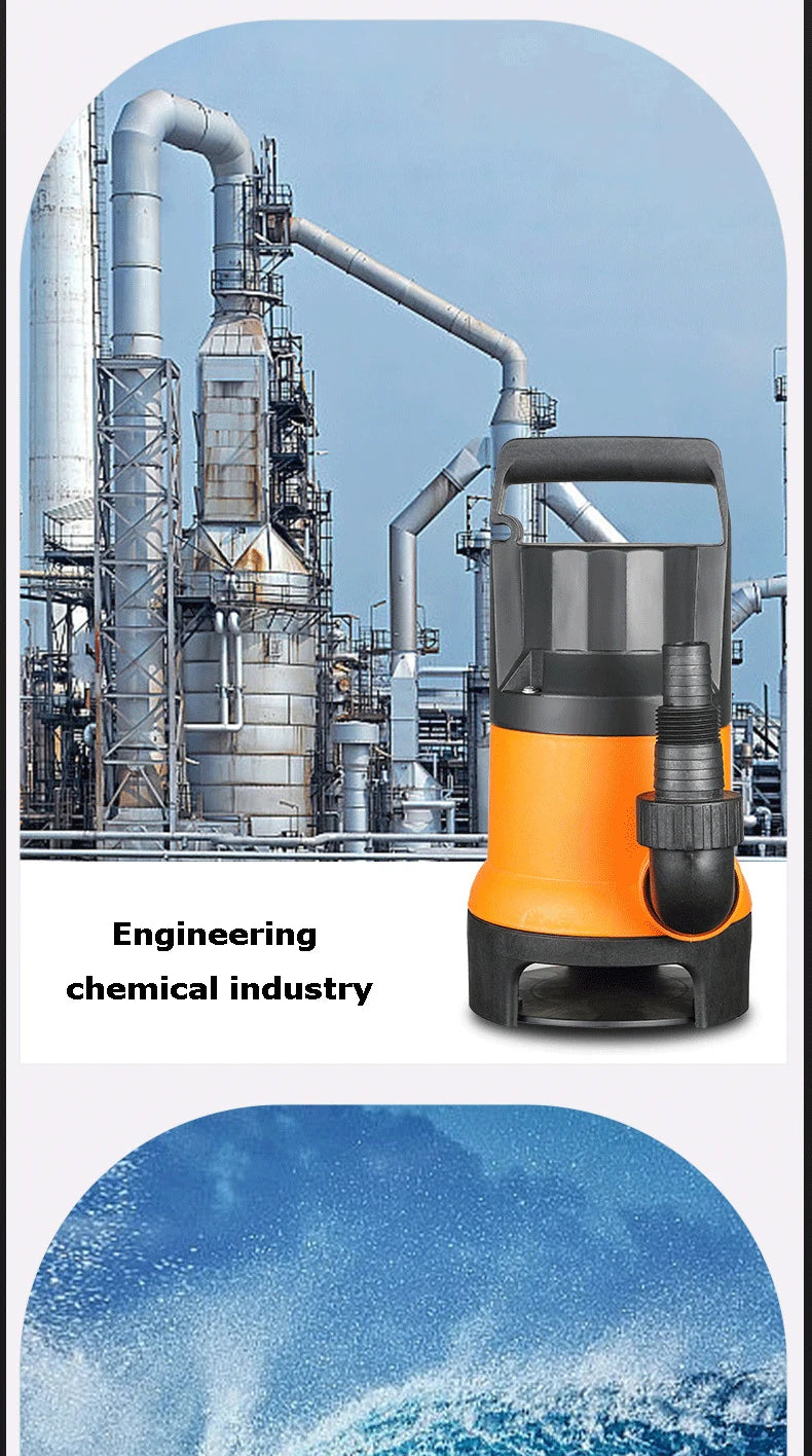 7500L/H Utility Thermoplastic Electric Portable Transfer Pool Pond Draining Sump Pump 550/750W Submersible Water Pump