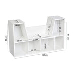 Storage shelf with seat and cushion